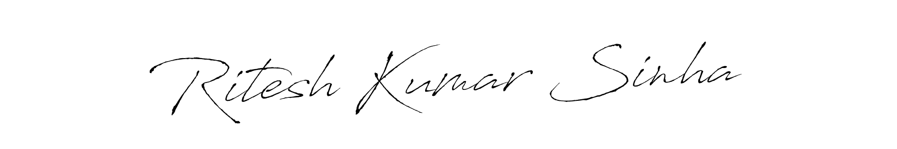 How to make Ritesh Kumar Sinha name signature. Use Antro_Vectra style for creating short signs online. This is the latest handwritten sign. Ritesh Kumar Sinha signature style 6 images and pictures png