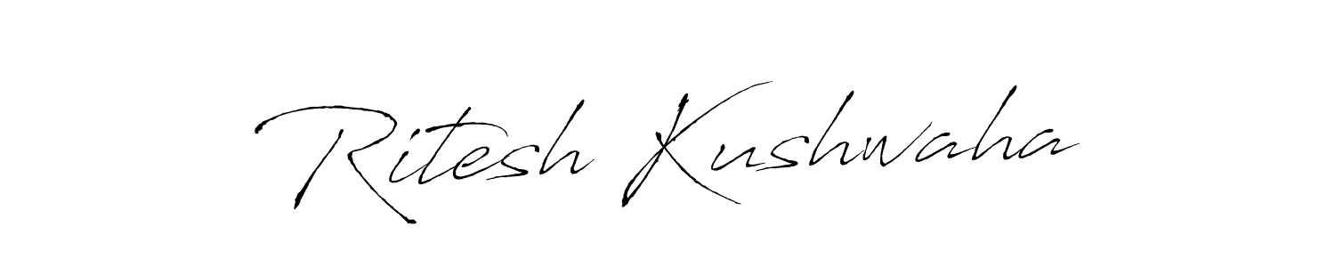 Make a beautiful signature design for name Ritesh Kushwaha. With this signature (Antro_Vectra) style, you can create a handwritten signature for free. Ritesh Kushwaha signature style 6 images and pictures png