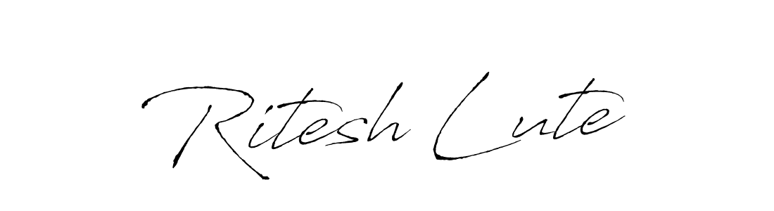 Ritesh Lute stylish signature style. Best Handwritten Sign (Antro_Vectra) for my name. Handwritten Signature Collection Ideas for my name Ritesh Lute. Ritesh Lute signature style 6 images and pictures png