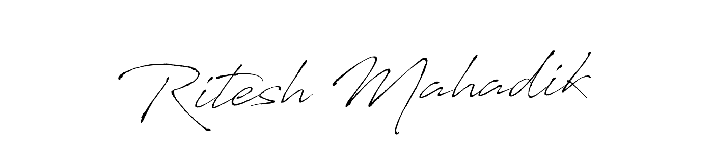 You should practise on your own different ways (Antro_Vectra) to write your name (Ritesh Mahadik) in signature. don't let someone else do it for you. Ritesh Mahadik signature style 6 images and pictures png