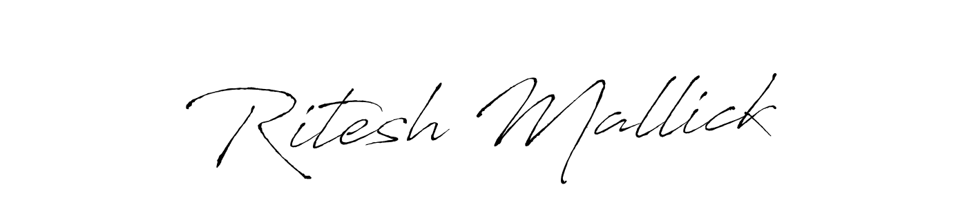 How to make Ritesh Mallick name signature. Use Antro_Vectra style for creating short signs online. This is the latest handwritten sign. Ritesh Mallick signature style 6 images and pictures png