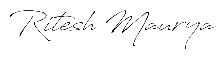The best way (Antro_Vectra) to make a short signature is to pick only two or three words in your name. For converting this name Ritesh Maurya. Ritesh Maurya signature style 6 images and pictures png