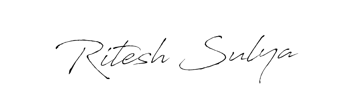 It looks lik you need a new signature style for name Ritesh Sulya. Design unique handwritten (Antro_Vectra) signature with our free signature maker in just a few clicks. Ritesh Sulya signature style 6 images and pictures png