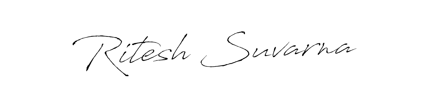 Ritesh Suvarna stylish signature style. Best Handwritten Sign (Antro_Vectra) for my name. Handwritten Signature Collection Ideas for my name Ritesh Suvarna. Ritesh Suvarna signature style 6 images and pictures png
