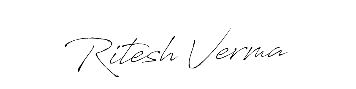 How to make Ritesh Verma name signature. Use Antro_Vectra style for creating short signs online. This is the latest handwritten sign. Ritesh Verma signature style 6 images and pictures png