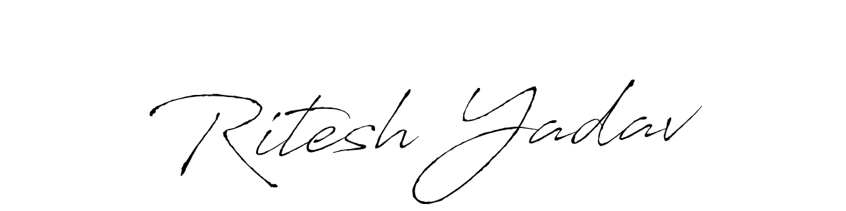 How to make Ritesh Yadav name signature. Use Antro_Vectra style for creating short signs online. This is the latest handwritten sign. Ritesh Yadav signature style 6 images and pictures png