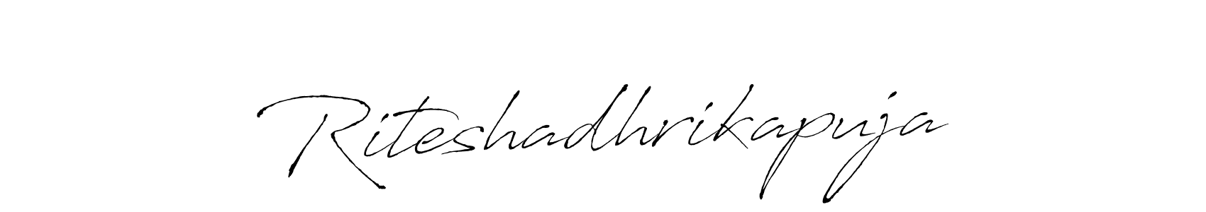 Use a signature maker to create a handwritten signature online. With this signature software, you can design (Antro_Vectra) your own signature for name Riteshadhrikapuja. Riteshadhrikapuja signature style 6 images and pictures png