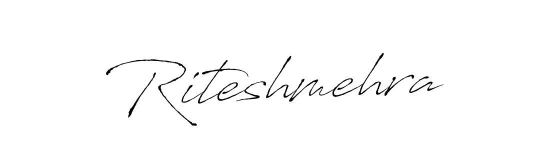 How to make Riteshmehra name signature. Use Antro_Vectra style for creating short signs online. This is the latest handwritten sign. Riteshmehra signature style 6 images and pictures png