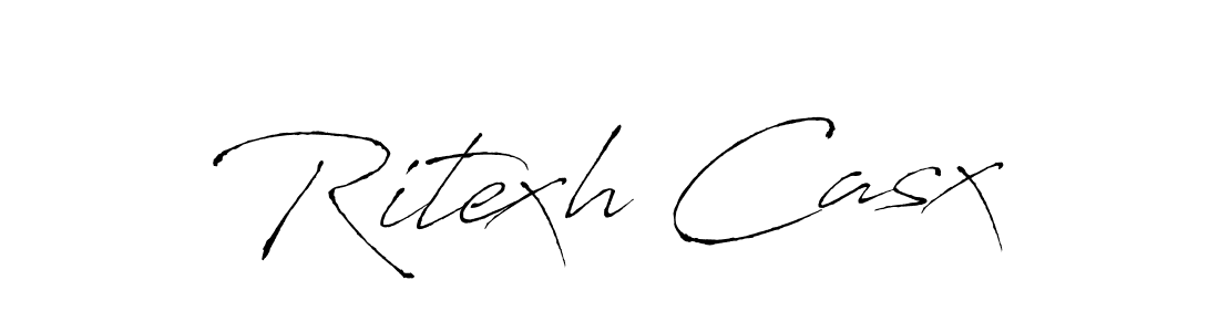 The best way (Antro_Vectra) to make a short signature is to pick only two or three words in your name. The name Ritexh Casx include a total of six letters. For converting this name. Ritexh Casx signature style 6 images and pictures png