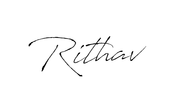 How to make Rithav name signature. Use Antro_Vectra style for creating short signs online. This is the latest handwritten sign. Rithav signature style 6 images and pictures png