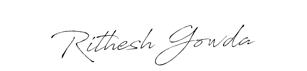 Also You can easily find your signature by using the search form. We will create Rithesh Gowda name handwritten signature images for you free of cost using Antro_Vectra sign style. Rithesh Gowda signature style 6 images and pictures png
