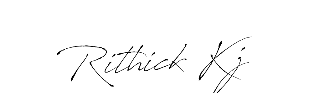 if you are searching for the best signature style for your name Rithick Kj. so please give up your signature search. here we have designed multiple signature styles  using Antro_Vectra. Rithick Kj signature style 6 images and pictures png