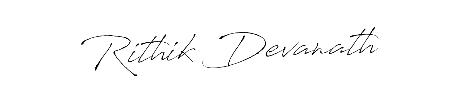 The best way (Antro_Vectra) to make a short signature is to pick only two or three words in your name. The name Rithik Devanath include a total of six letters. For converting this name. Rithik Devanath signature style 6 images and pictures png