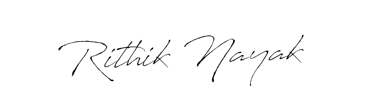 How to make Rithik Nayak name signature. Use Antro_Vectra style for creating short signs online. This is the latest handwritten sign. Rithik Nayak signature style 6 images and pictures png