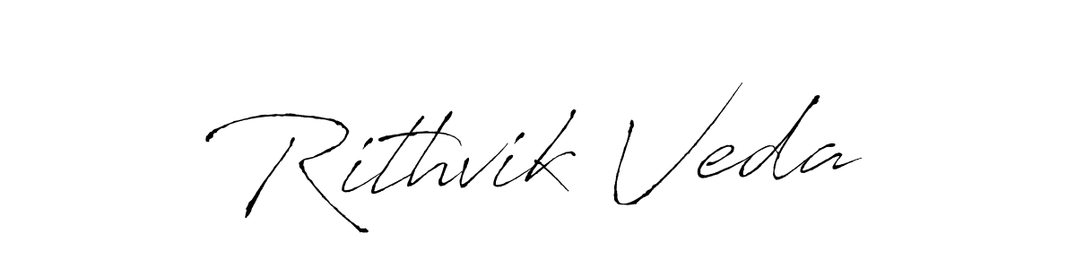 How to make Rithvik Veda name signature. Use Antro_Vectra style for creating short signs online. This is the latest handwritten sign. Rithvik Veda signature style 6 images and pictures png