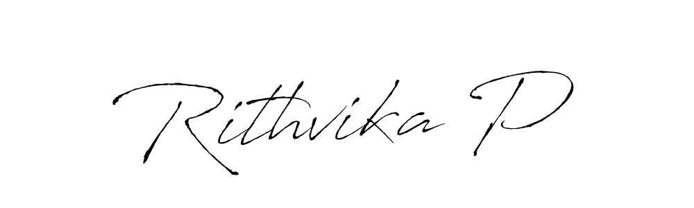 The best way (Antro_Vectra) to make a short signature is to pick only two or three words in your name. The name Rithvika P include a total of six letters. For converting this name. Rithvika P signature style 6 images and pictures png