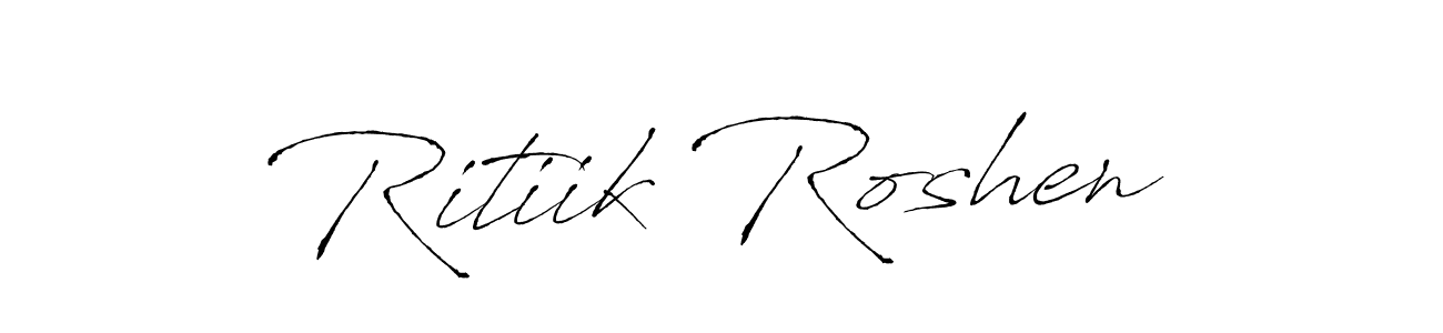 You should practise on your own different ways (Antro_Vectra) to write your name (Ritiik Roshen) in signature. don't let someone else do it for you. Ritiik Roshen signature style 6 images and pictures png