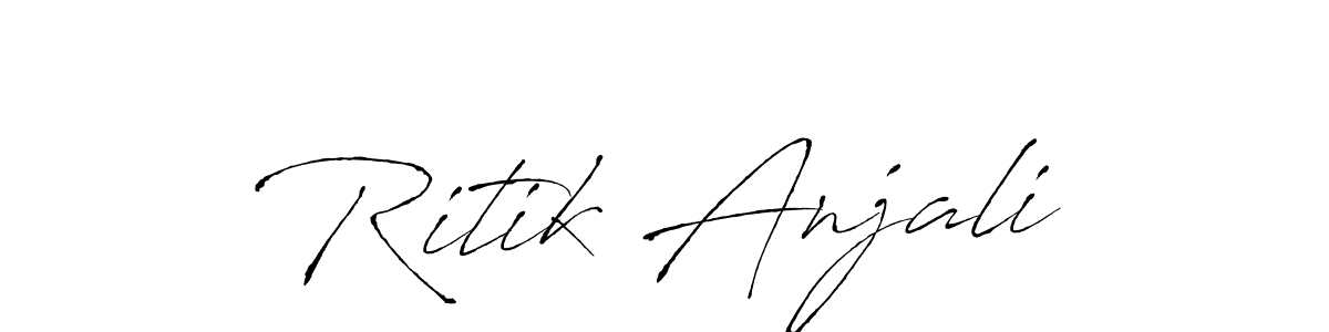 if you are searching for the best signature style for your name Ritik Anjali. so please give up your signature search. here we have designed multiple signature styles  using Antro_Vectra. Ritik Anjali signature style 6 images and pictures png