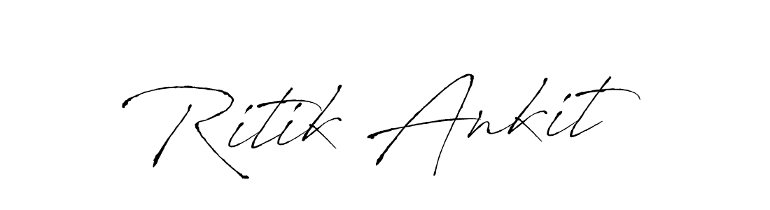 Antro_Vectra is a professional signature style that is perfect for those who want to add a touch of class to their signature. It is also a great choice for those who want to make their signature more unique. Get Ritik Ankit name to fancy signature for free. Ritik Ankit signature style 6 images and pictures png