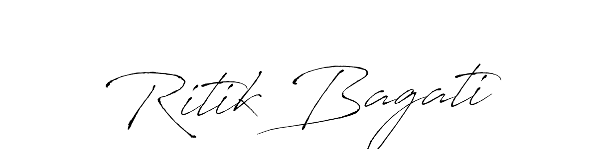 How to make Ritik Bagati name signature. Use Antro_Vectra style for creating short signs online. This is the latest handwritten sign. Ritik Bagati signature style 6 images and pictures png