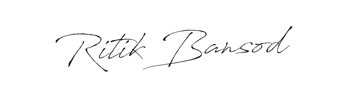 Make a beautiful signature design for name Ritik Bansod. With this signature (Antro_Vectra) style, you can create a handwritten signature for free. Ritik Bansod signature style 6 images and pictures png