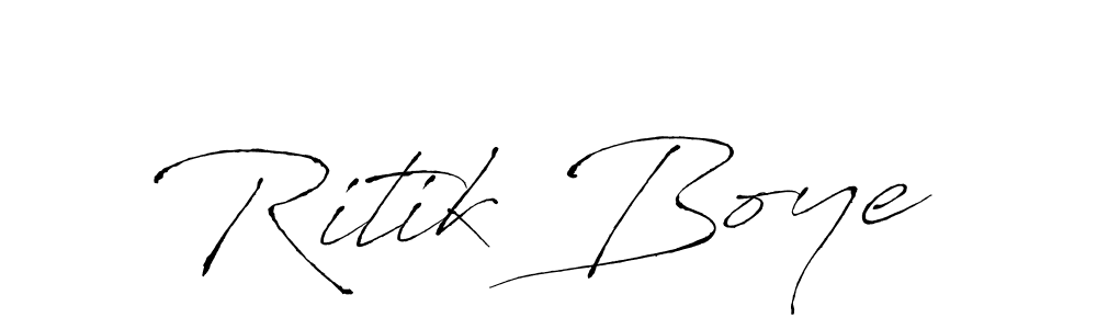 Create a beautiful signature design for name Ritik Boye. With this signature (Antro_Vectra) fonts, you can make a handwritten signature for free. Ritik Boye signature style 6 images and pictures png