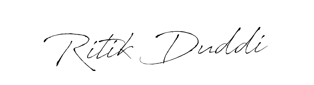 Create a beautiful signature design for name Ritik Duddi. With this signature (Antro_Vectra) fonts, you can make a handwritten signature for free. Ritik Duddi signature style 6 images and pictures png