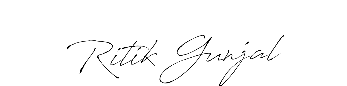 You should practise on your own different ways (Antro_Vectra) to write your name (Ritik Gunjal) in signature. don't let someone else do it for you. Ritik Gunjal signature style 6 images and pictures png