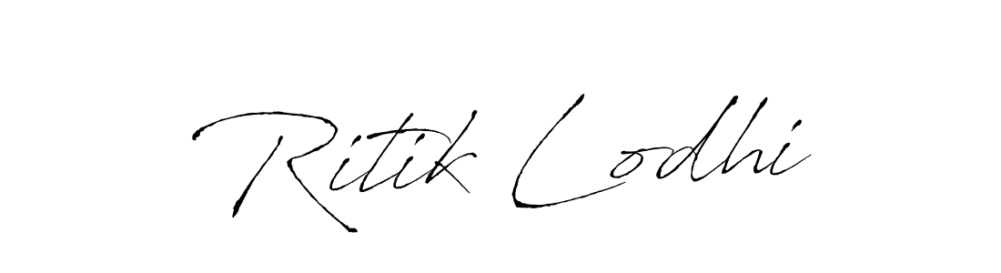 How to make Ritik Lodhi name signature. Use Antro_Vectra style for creating short signs online. This is the latest handwritten sign. Ritik Lodhi signature style 6 images and pictures png