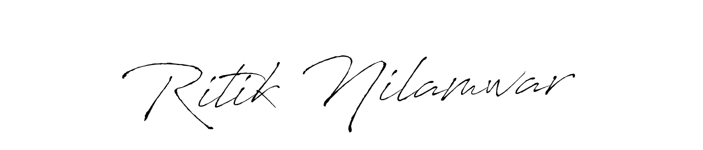 Similarly Antro_Vectra is the best handwritten signature design. Signature creator online .You can use it as an online autograph creator for name Ritik Nilamwar. Ritik Nilamwar signature style 6 images and pictures png