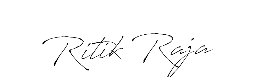 How to make Ritik Raja name signature. Use Antro_Vectra style for creating short signs online. This is the latest handwritten sign. Ritik Raja signature style 6 images and pictures png