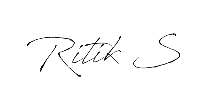 Similarly Antro_Vectra is the best handwritten signature design. Signature creator online .You can use it as an online autograph creator for name Ritik S. Ritik S signature style 6 images and pictures png