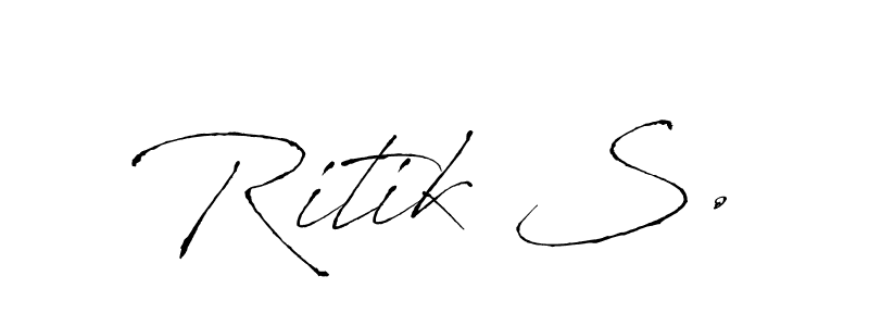 This is the best signature style for the Ritik S. name. Also you like these signature font (Antro_Vectra). Mix name signature. Ritik S. signature style 6 images and pictures png