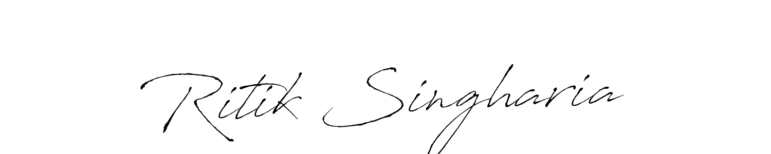 How to make Ritik Singharia signature? Antro_Vectra is a professional autograph style. Create handwritten signature for Ritik Singharia name. Ritik Singharia signature style 6 images and pictures png