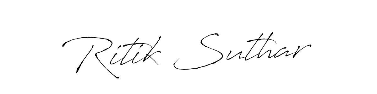 Create a beautiful signature design for name Ritik Suthar. With this signature (Antro_Vectra) fonts, you can make a handwritten signature for free. Ritik Suthar signature style 6 images and pictures png