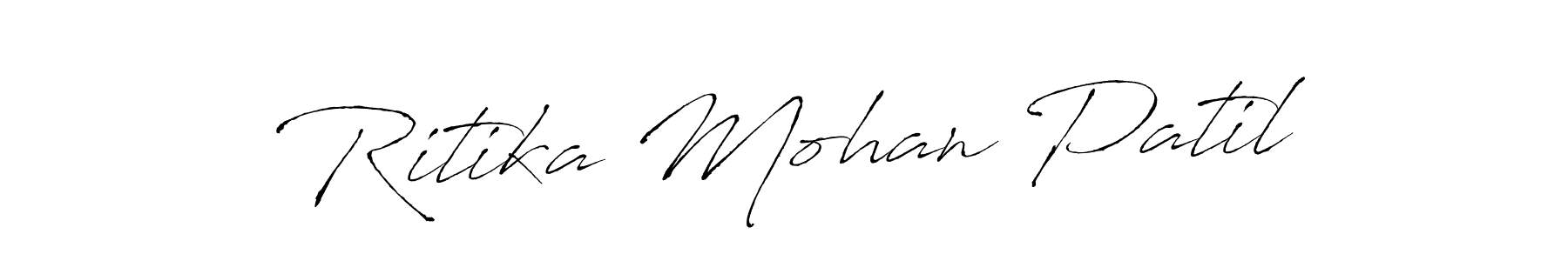 How to make Ritika Mohan Patil name signature. Use Antro_Vectra style for creating short signs online. This is the latest handwritten sign. Ritika Mohan Patil signature style 6 images and pictures png