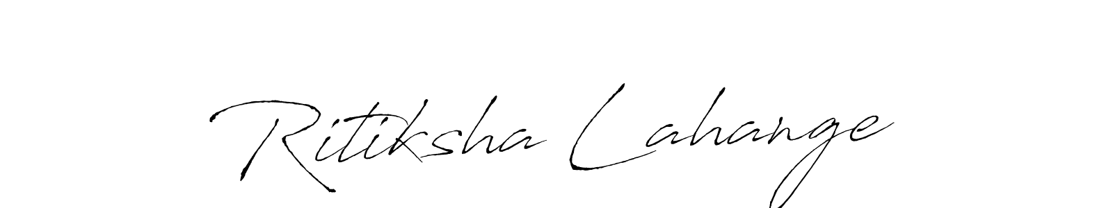 Antro_Vectra is a professional signature style that is perfect for those who want to add a touch of class to their signature. It is also a great choice for those who want to make their signature more unique. Get Ritiksha Lahange name to fancy signature for free. Ritiksha Lahange signature style 6 images and pictures png