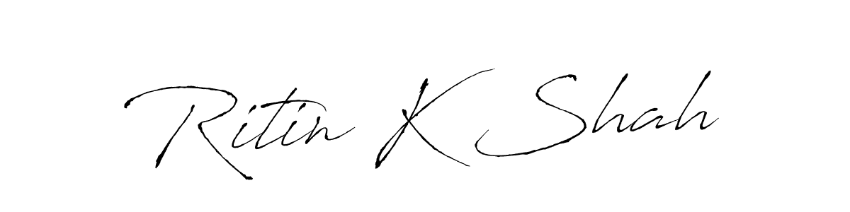 Create a beautiful signature design for name Ritin K Shah. With this signature (Antro_Vectra) fonts, you can make a handwritten signature for free. Ritin K Shah signature style 6 images and pictures png