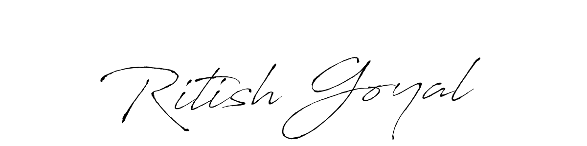 How to make Ritish Goyal name signature. Use Antro_Vectra style for creating short signs online. This is the latest handwritten sign. Ritish Goyal signature style 6 images and pictures png