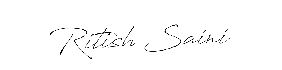 You can use this online signature creator to create a handwritten signature for the name Ritish Saini. This is the best online autograph maker. Ritish Saini signature style 6 images and pictures png