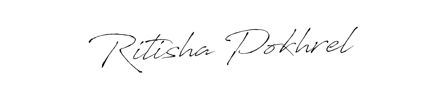 Antro_Vectra is a professional signature style that is perfect for those who want to add a touch of class to their signature. It is also a great choice for those who want to make their signature more unique. Get Ritisha Pokhrel name to fancy signature for free. Ritisha Pokhrel signature style 6 images and pictures png