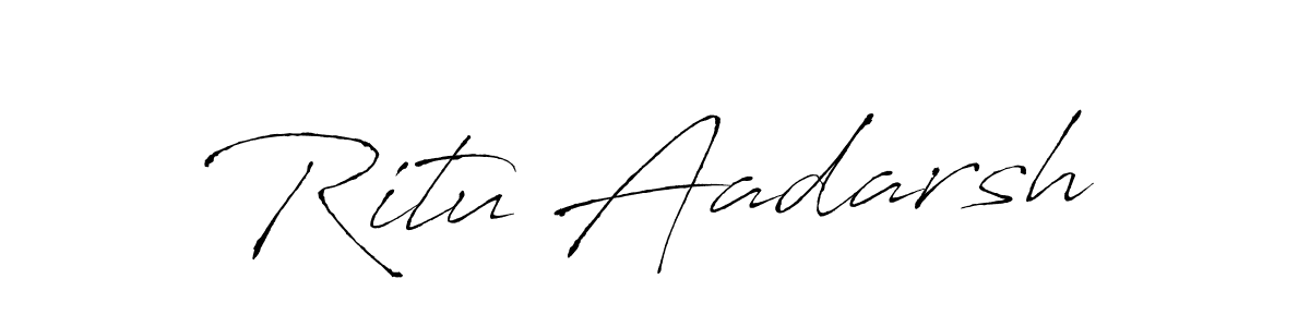 The best way (Antro_Vectra) to make a short signature is to pick only two or three words in your name. The name Ritu Aadarsh include a total of six letters. For converting this name. Ritu Aadarsh signature style 6 images and pictures png