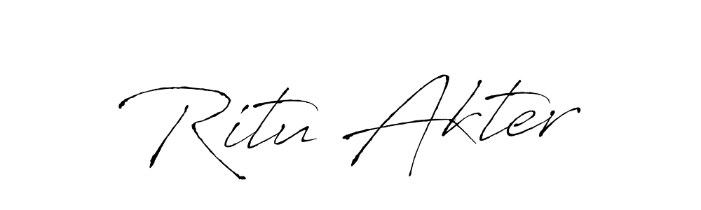 Design your own signature with our free online signature maker. With this signature software, you can create a handwritten (Antro_Vectra) signature for name Ritu Akter. Ritu Akter signature style 6 images and pictures png