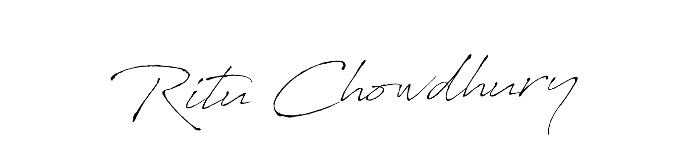 Make a beautiful signature design for name Ritu Chowdhury. With this signature (Antro_Vectra) style, you can create a handwritten signature for free. Ritu Chowdhury signature style 6 images and pictures png