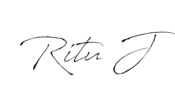 Best and Professional Signature Style for Ritu J. Antro_Vectra Best Signature Style Collection. Ritu J signature style 6 images and pictures png