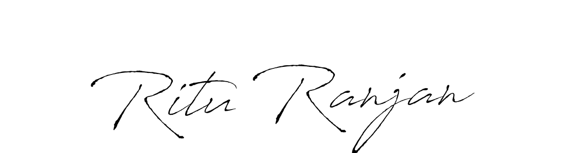 How to make Ritu Ranjan name signature. Use Antro_Vectra style for creating short signs online. This is the latest handwritten sign. Ritu Ranjan signature style 6 images and pictures png