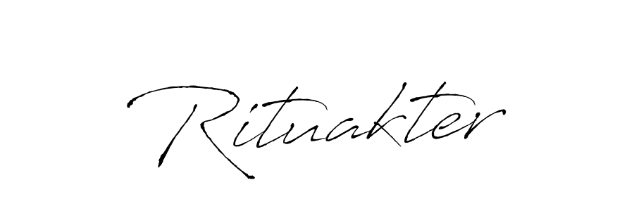 You should practise on your own different ways (Antro_Vectra) to write your name (Rituakter) in signature. don't let someone else do it for you. Rituakter signature style 6 images and pictures png