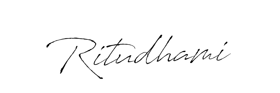 Make a beautiful signature design for name Ritudhami. With this signature (Antro_Vectra) style, you can create a handwritten signature for free. Ritudhami signature style 6 images and pictures png