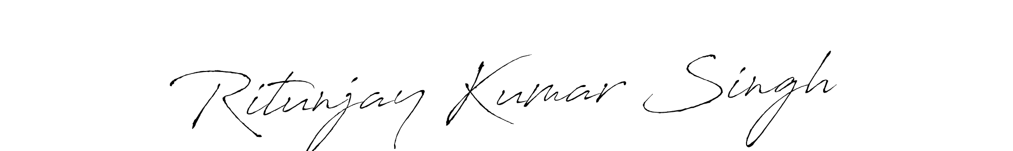 How to make Ritunjay Kumar Singh name signature. Use Antro_Vectra style for creating short signs online. This is the latest handwritten sign. Ritunjay Kumar Singh signature style 6 images and pictures png