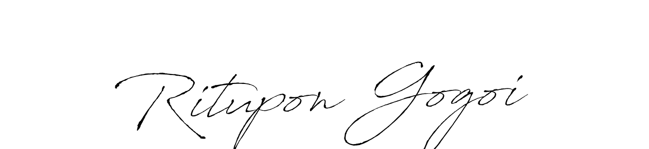 Design your own signature with our free online signature maker. With this signature software, you can create a handwritten (Antro_Vectra) signature for name Ritupon Gogoi. Ritupon Gogoi signature style 6 images and pictures png